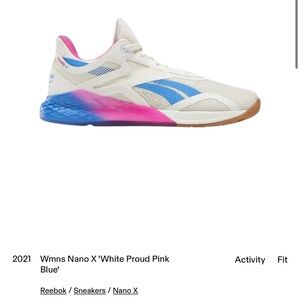 Reebok Nano X Women's Sneakers in White, Pink, and Blue